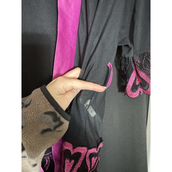 Roma Confidential black pink sheer heart Robe Size S/M indie whimsigoth coquette - Picture 5 of 8